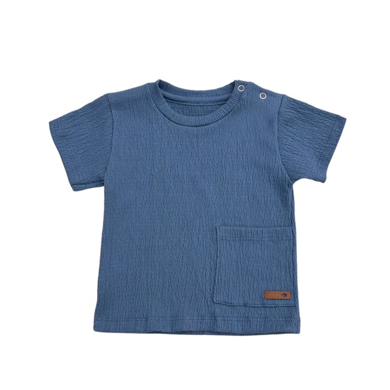 Remera de bambula elastizada con bolsillos para bebe varon pilim