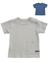 Remera de bambula elastizada con bolsillos para bebe varon pilim