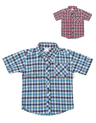 CAMISA BEBE CON CUELLO MANGA CORTA DE LINO RAYADO. PILIM