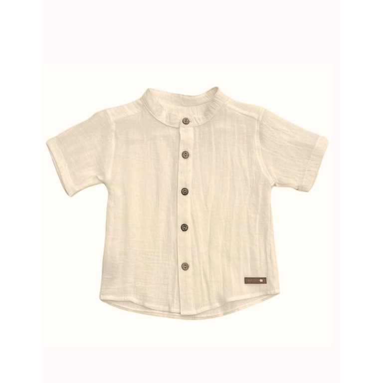 Camisa manga corta de bebe varon en bambula. pilim