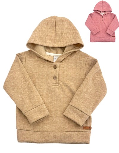 BUZO BEBA CON CAPUCHA FRISA ESTAMPADA. PILIM