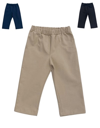 Pantalon gabardina elastizada bebe pilim