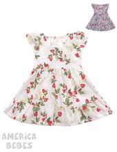 VESTIDO PARA BEBA MANGA CORTA TIPO PAISANA ESTAMPADO ALELI O ROSAS PILIM
