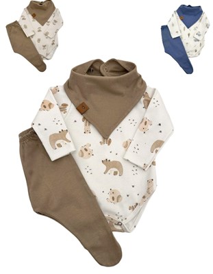 Set body estampado, medio osito y bandana. Pilim