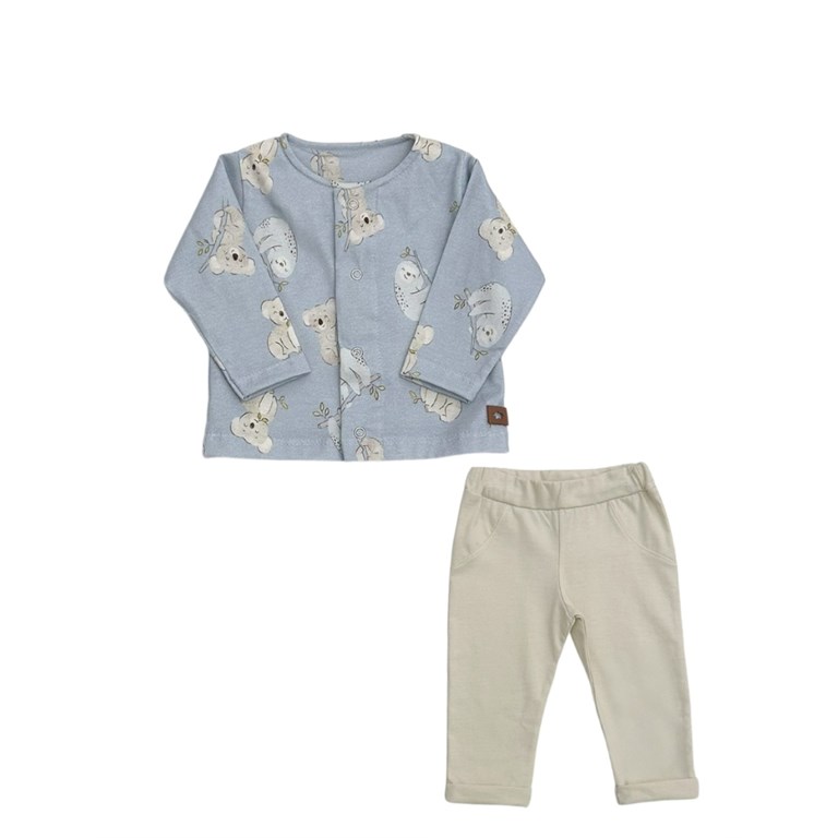 SET BEBE SAQUITO ESTAMPADO Y PANTALON LISO. PILIM