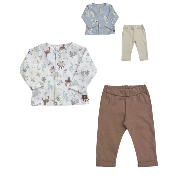 SET BEBE SAQUITO ESTAMPADO Y PANTALON LISO. PILIM