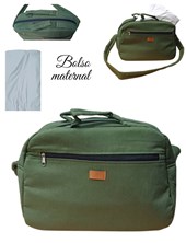 BOLSO EN GABARDINA VERDE MILITAR. PILIM