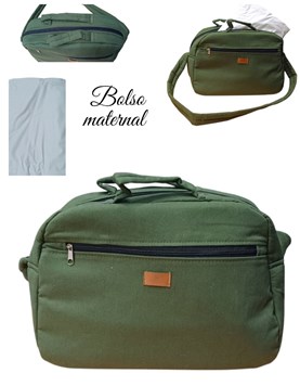 BOLSO EN GABARDINA VERDE MILITAR. PILIM