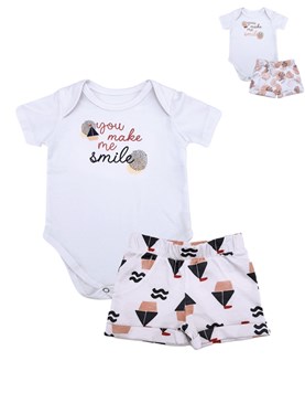 SHORT ESTAMPADO Y BODY PARA BEBE PILIM