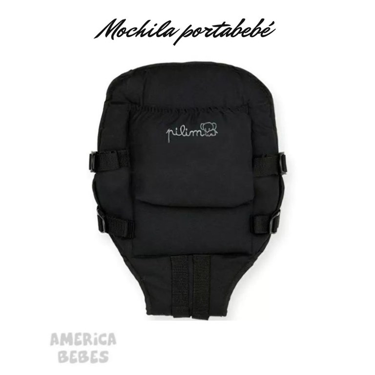 Mochila portabebé extensible. Tira acolchada. Gabardina. Pilim