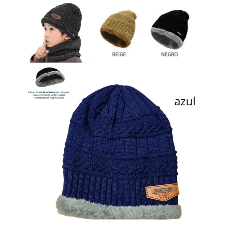 GORRO LANA CON TELA CORDERITO EN EL INTERIOR. VARIOS COLORES. TALLE 1: HASTA 6 AÑOS TALLE 2: DE 7 A 16 AÑOS. MAC FLY
