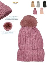 GORRO LANA C/CORD EN EL INTERIOR Y POMPON. VARIOS COLORES . TALLE 1: HASTA 6 AÑOS TALLE 2: DE 7  A 16 AÑOS . MACFLY
