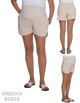 SHORT DE LINO ELASTIZADO CON FAJA QUE SERA