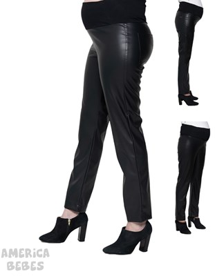 PANTALON ECOCUERO CON FAJA DE ALGODON EN CINTURA QUE SERA