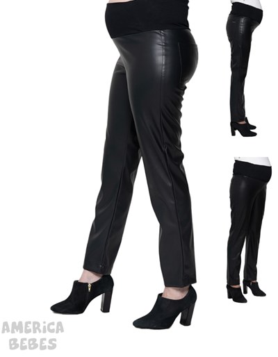 PANTALON ECOCUERO CON FAJA DE ALGODON EN CINTURA QUE SERA
