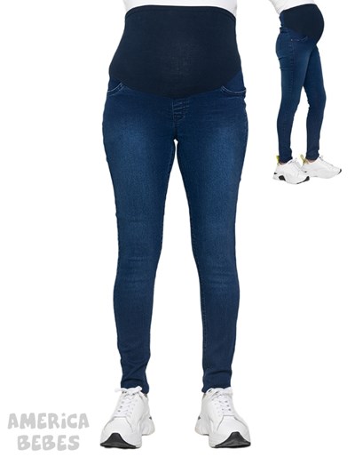 PANTALON DE JEAN PARA FUTURA MAMA ELASTIZADO CON FAJA ALTA QUE SERA