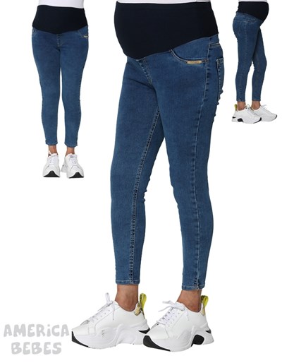 PANTALON DE JEAN CHUPIN CORTO CON FAJA PARA EMBARAZADAS QUE SERA