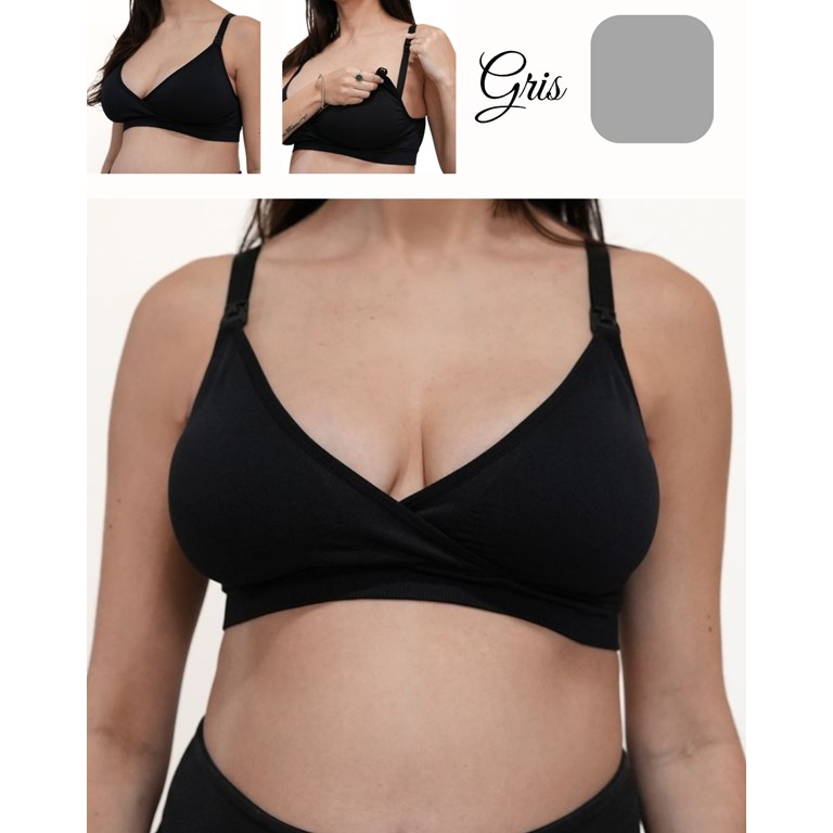 A244 GRIS CORPÌÑO SON COSTURA CRUZADO CON TASA SOFT DESMONTABLE. QUE SERA