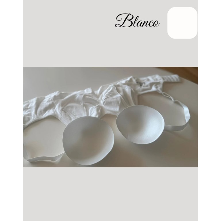 A246 BLANCO CORPIÑO SIN COSTURA CON AGARRE EN ESPALDA AMPLIO Y TAZA SOFT DESMONTABLE. QUE SERA