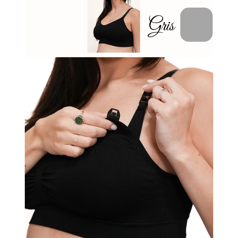 A246 GRIS CORPIÑO SIN COSTURA CON AGARRE EN ESPALDA AMPLIO Y TAZA SOFT DESMONTABLE. QUE SERA