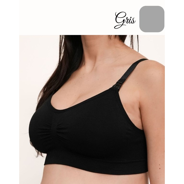 A246 GRIS CORPIÑO SIN COSTURA CON AGARRE EN ESPALDA AMPLIO Y TAZA SOFT DESMONTABLE. QUE SERA