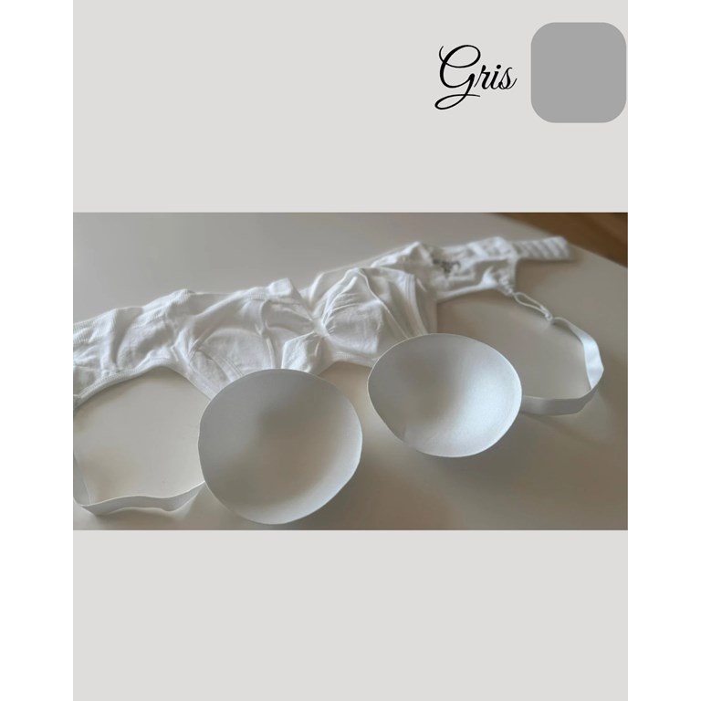A246 GRIS CORPIÑO SIN COSTURA CON AGARRE EN ESPALDA AMPLIO Y TAZA SOFT DESMONTABLE. QUE SERA