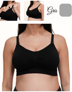 A246 GRIS CORPIÑO SIN COSTURA CON AGARRE EN ESPALDA AMPLIO Y TAZA SOFT DESMONTABLE. QUE SERA
