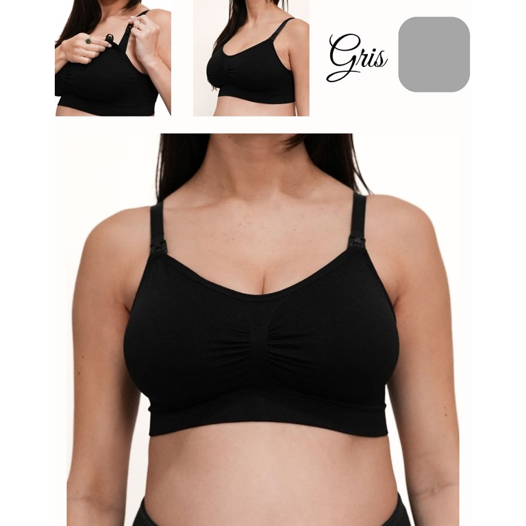 A246 GRIS CORPIÑO SIN COSTURA CON AGARRE EN ESPALDA AMPLIO Y TAZA SOFT DESMONTABLE. QUE SERA