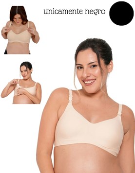 A252 NEGRO CORPIÑO PARA AMAMANTAR SIN COSTURA. QUE SERA