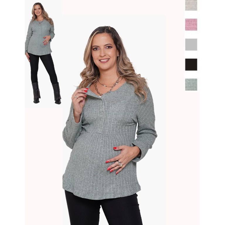 SWETER FM LANILLA LABRADA ABOTONADA  PARA AMAMANTAR. QUE SERÁ