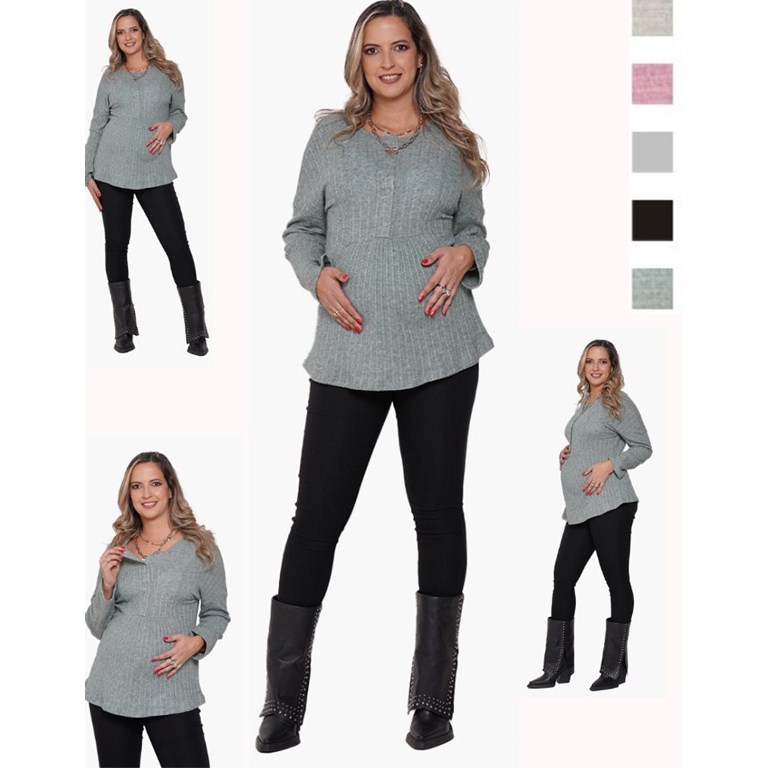 SWETER FM LANILLA LABRADA ABOTONADA  PARA AMAMANTAR. QUE SERÁ
