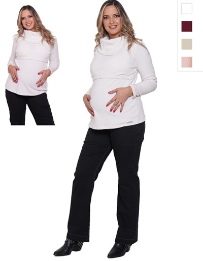 POLERA IRREGULAR LANILLA MORLEY FRIZADA CON SISTEMA PARA AMAMANTAR. QUE SERA