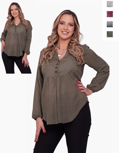 BLUSA VOILE ESTAMPADA CON CARTERA AMPLIA PARA AMAMANTAR. QUE SERA