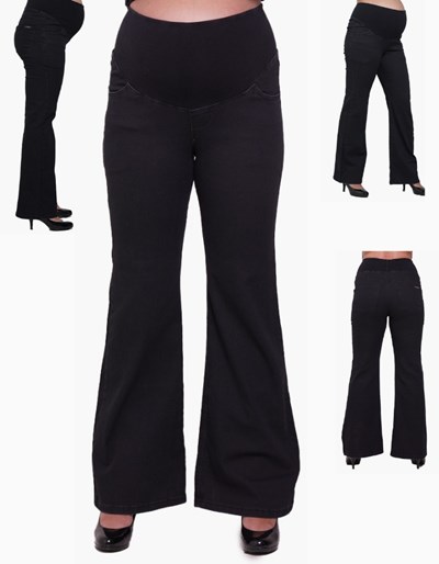 JEAN NEGRO OXFORD CON FAJA ELASTIZADA DOBLE EN LA CINTURA. QUE SERA