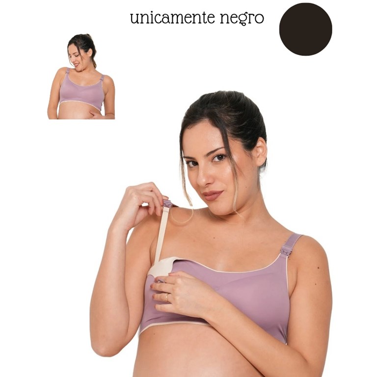 A254 NEGRO CORPIÑO PARA AMAMANTAR SIN COSTURA. QUE SERA