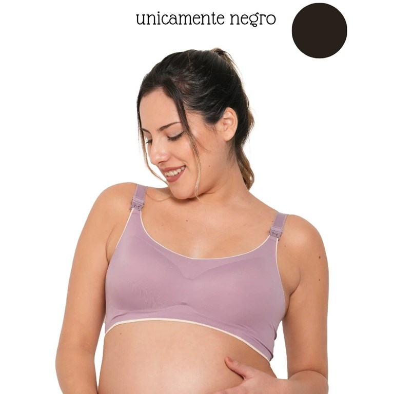 A254 NEGRO CORPIÑO PARA AMAMANTAR SIN COSTURA. QUE SERA