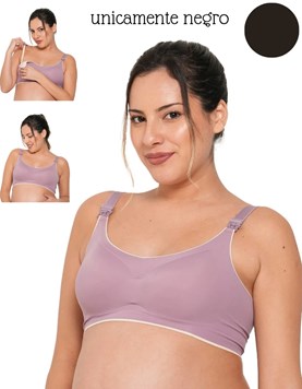 A254 NEGRO CORPIÑO PARA AMAMANTAR SIN COSTURA. QUE SERA