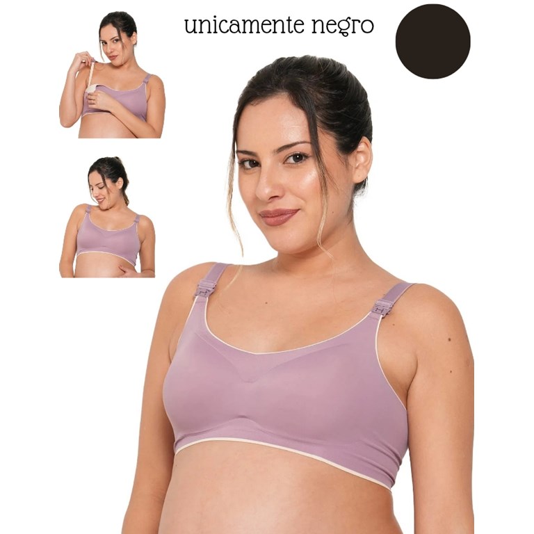 A254 NEGRO CORPIÑO PARA AMAMANTAR SIN COSTURA. QUE SERA