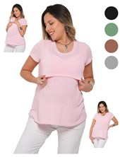 REMERA MANGA CORTA DE HILO. PARA AMAMANTAR. QUE SERA