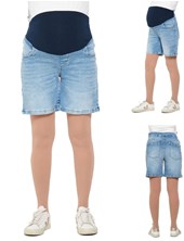 SHORT DE JEAN CON FAJA DE ALGODON ELASTIZADO. QUE SERA