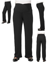 Calza creep elastizada pierna amplia con faja cruzada delantera.Que sera