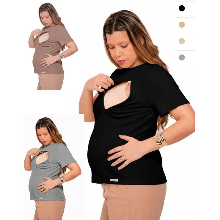 Remera tela wafle liviana con cierres en laterales para amamantar.Que sera