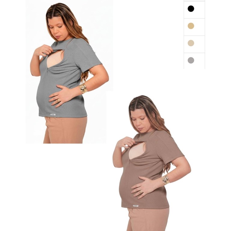 Remera tela wafle liviana con cierres en laterales para amamantar.Que sera