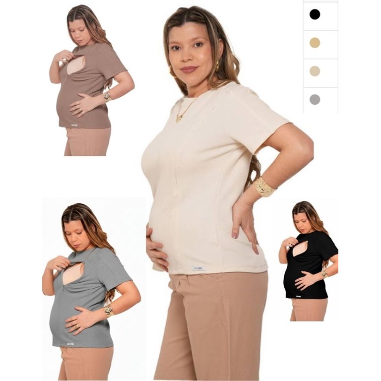 Remera tela wafle liviana con cierres en laterales para amamantar.Que sera