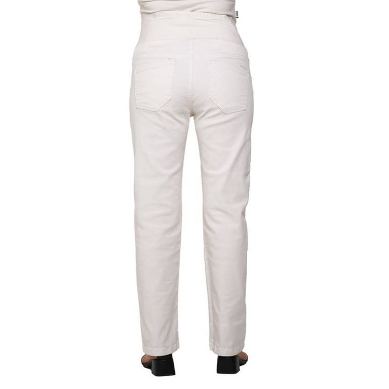 Jean blanco recto con faja de algodon elastizada en panza.Que sera