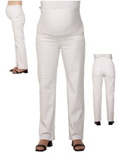 Jean blanco recto con faja de algodon elastizada en panza.Que sera