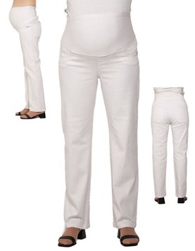 Jean blanco recto con faja de algodon elastizada en panza.Que sera