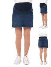 Pollera de jean con faja de algodon elastizada reforzada con elastico en la espalda.Que sera