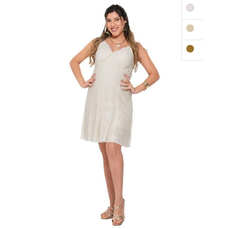 Vestido tela bordada con escote cruzado para amamantar.Que sera