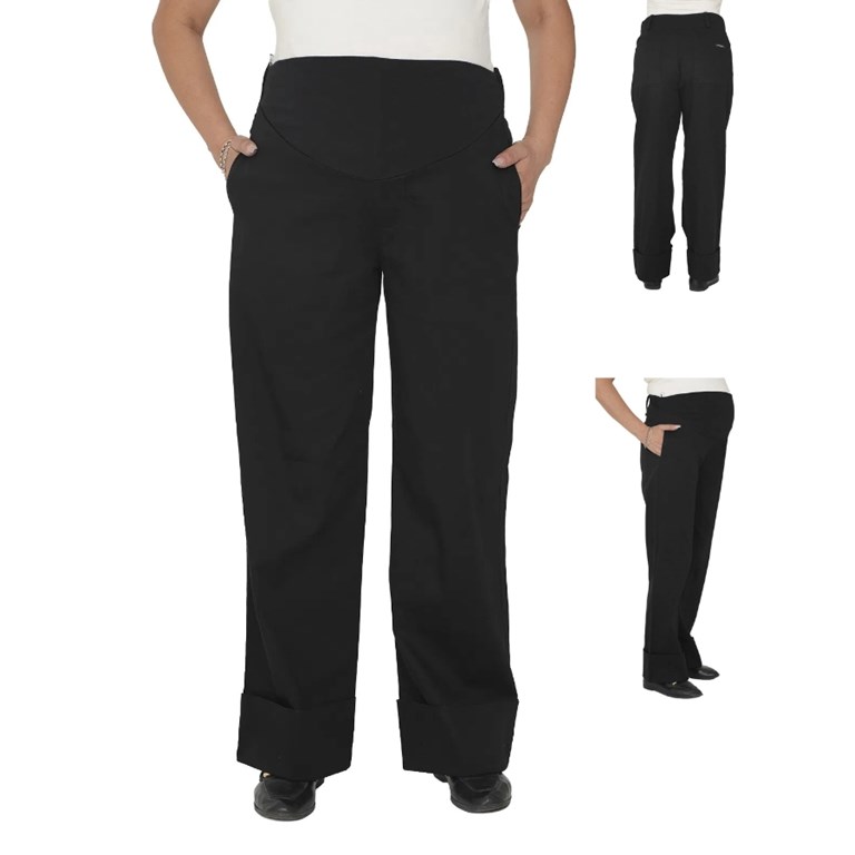 PANTALON FM COTTON SATEN RECTO C/BOTA ANCHA. QUE SERA